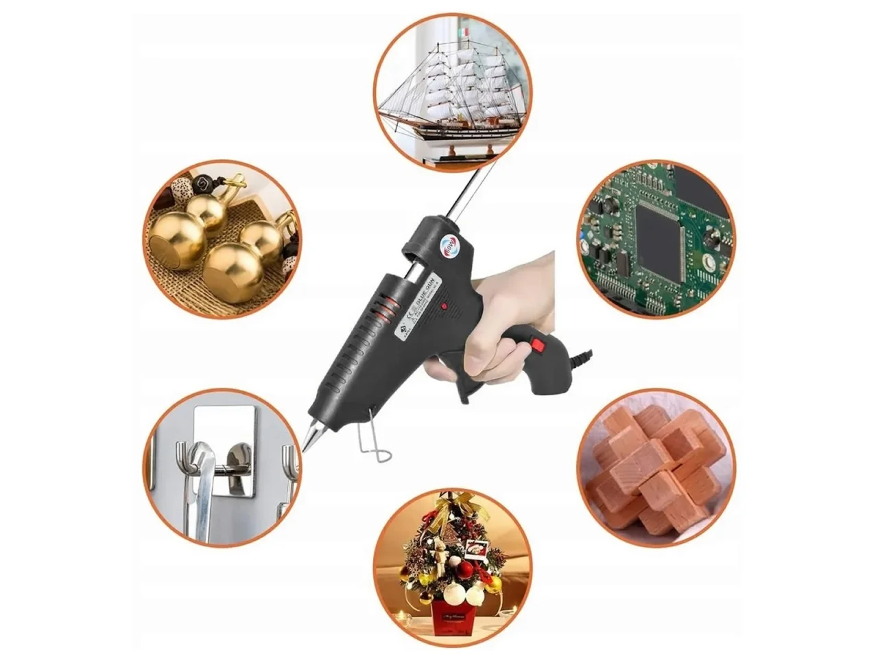 Pistolet do kleju na gorąco włącznik metalowa końcówka 60 W 11 mm — ujęcie 3
