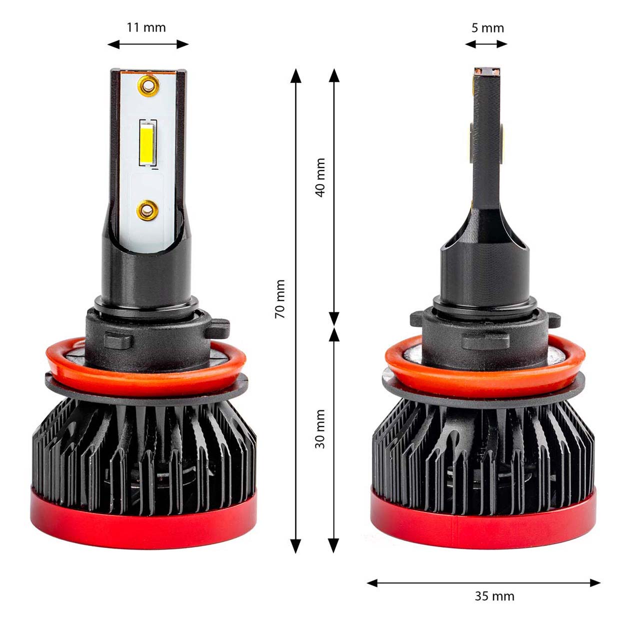 Żarówki samochodowe LED seria BF H8 H9 H11 H16 6000K Canbus — ujęcie 6