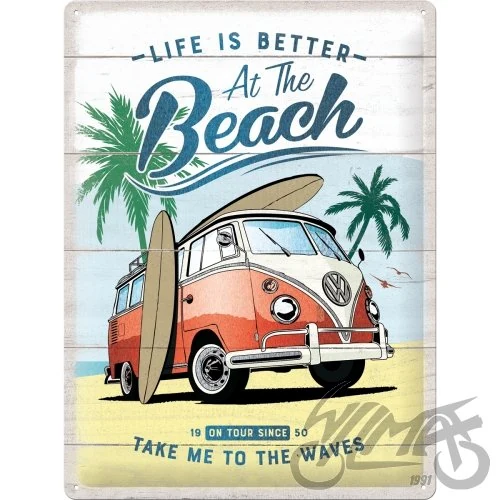 Tablica plakat 30 × 40 vw bulli-beach meta 63441