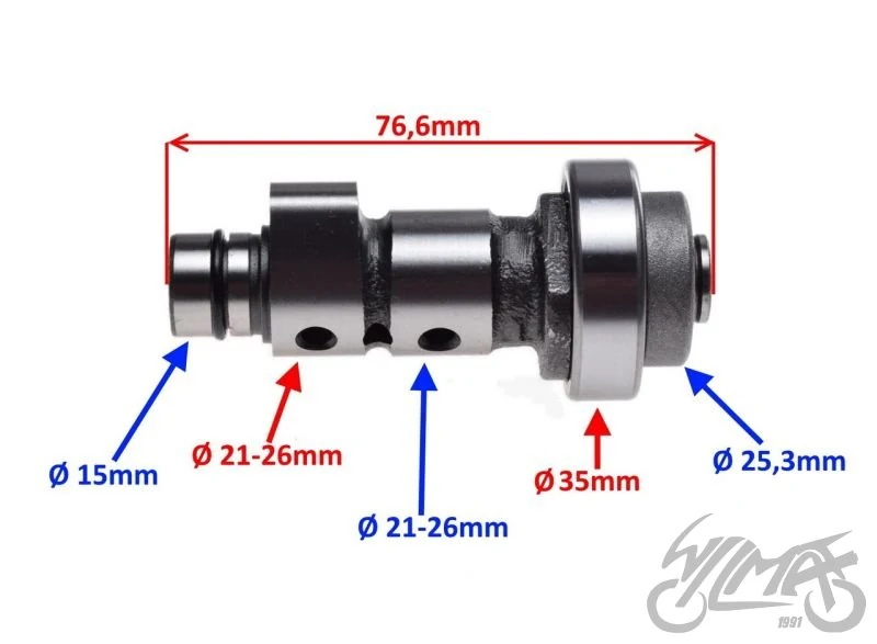 Wałek rozrządu do YAMAHA125 wersja E2 — ujęcie 2