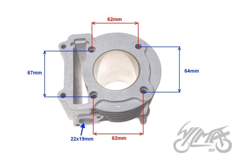 Cylinder ceramiczny 180 cm³ do Yamahy Cygnus 125 — 63,00 mm, bez tłoka — ujęcie 2
