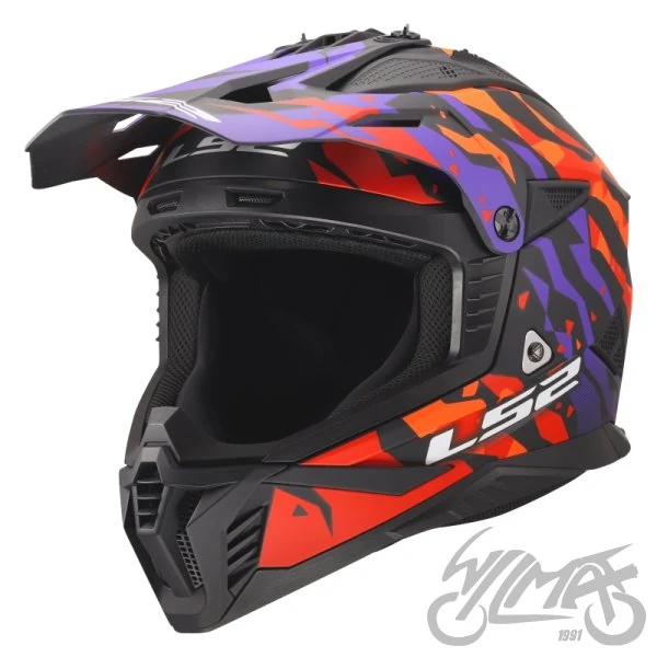 Kask LS2 MX708 Fast II Grotesk Purple Orange — S — ujęcie 1