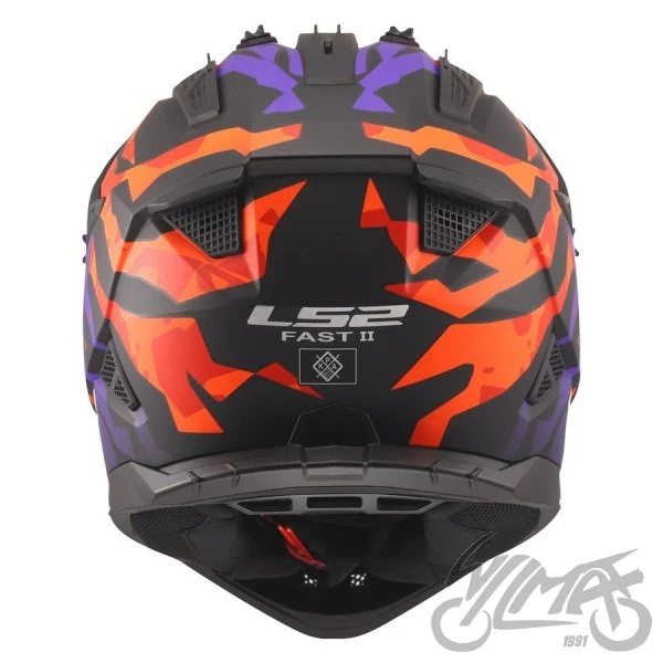 Kask LS2 MX708 Fast II Grotesk Purple Orange — XS — ujęcie 4