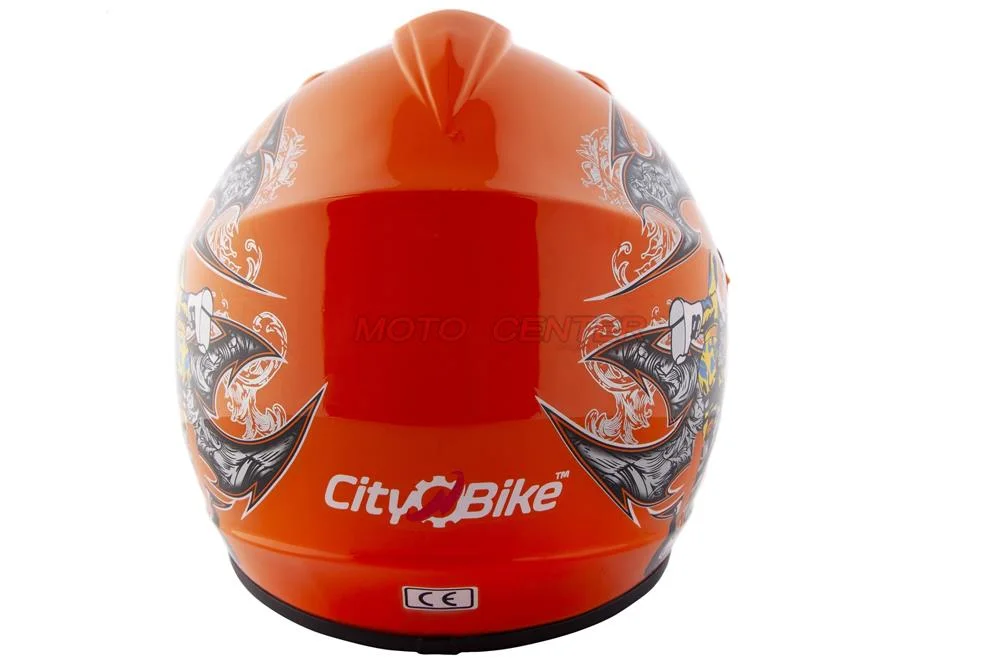 Kask crossowy City-Bike Dziecięcy WL-801A Junior Tatan pomarańczowy S — ujęcie 3
