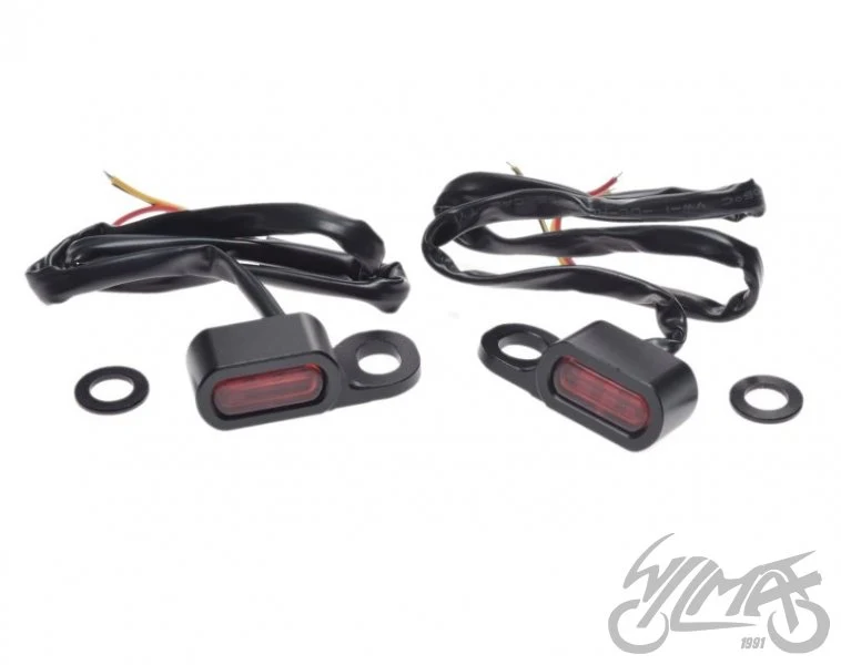 Kierunkowskazy przednie LED do Harley-Davidson, czarne / dymione — komplet AM1483 — ujęcie 1