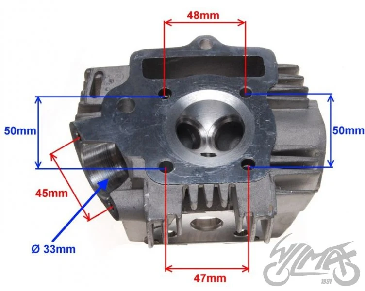 Głowica 110 cc 4T z wałkiem 73,7 mm, komora 52 mm — AY35214 — ujęcie 2