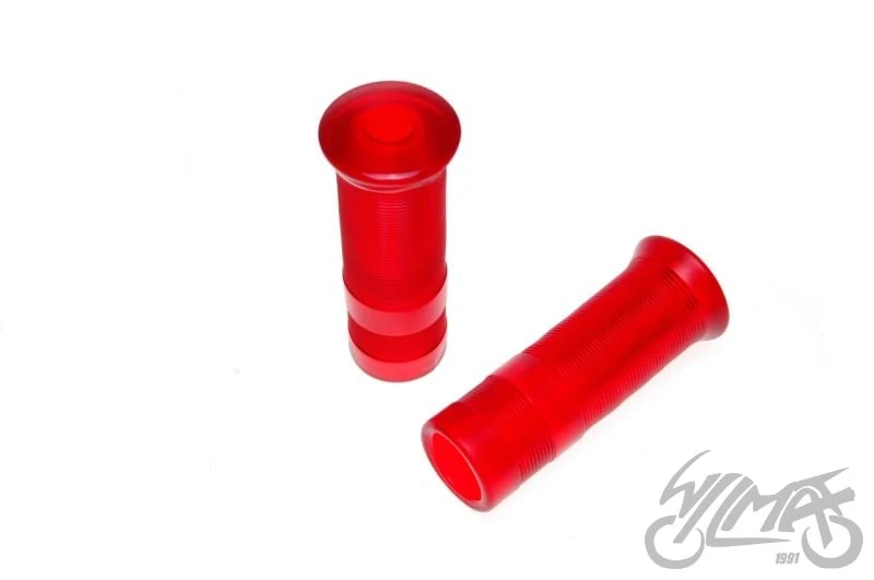 Chwyty kierownicy 22 / 25 mm — 110 mm, czerwone, przezroczyste, para — ujęcie 1