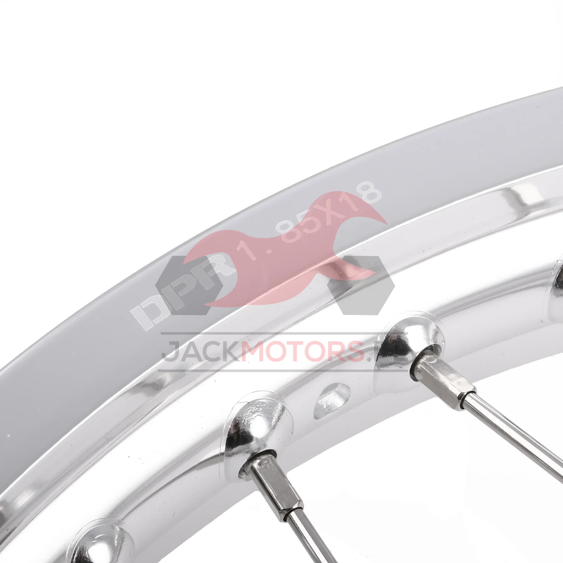 Koło jezdne przód MZ ETZ 1,85 × 18 aluminium DPR Classic hamulec tarczowy srebrna piasta + szprychy INOX — ujęcie 3