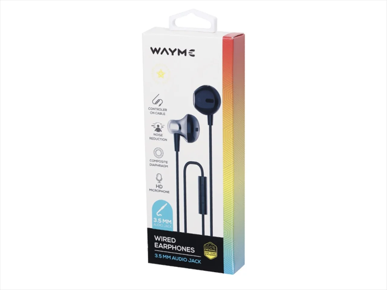 Słuchawki douszne przewodowez mikrofonem wtyczka aux 3.5 mm wayme — ujęcie 4