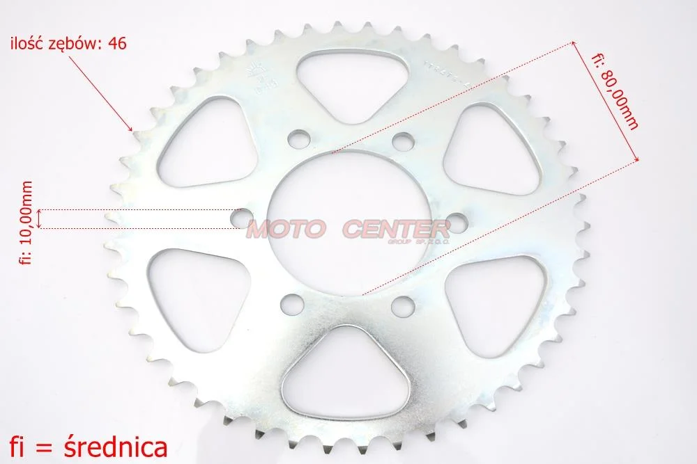 Zębatka tył 520 46Z 80 mm Kawasaki Suzuki Yamaha — ujęcie 2