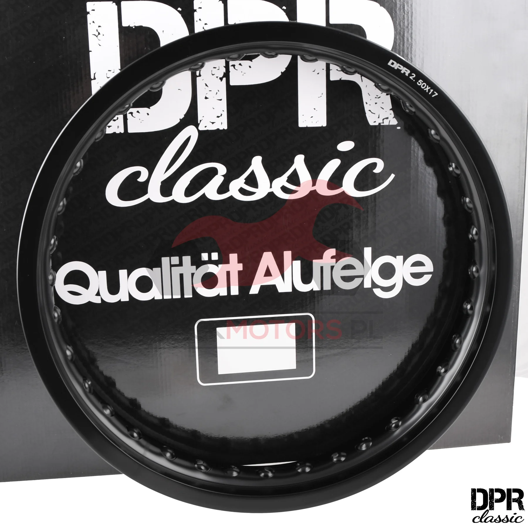 Obręcz koła 2,50 × 17 aluminiowa czarna DPR Classic — ujęcie 1