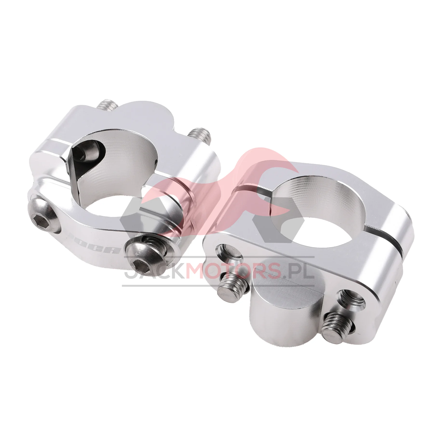 Adapter kierownicy wieżyczki 22 mm / 28 mm VOCA HB28 aluminium CNC srebrne uniwersalne — ujęcie 1