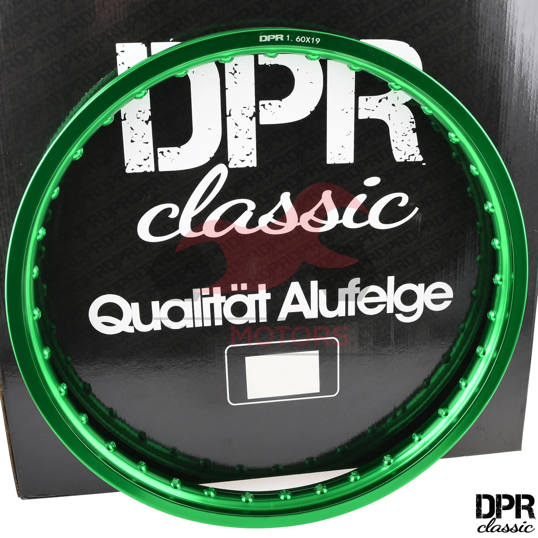 Obręcz koła 1,60 × 19 aluminiowa zielona DPR Classic — ujęcie 1