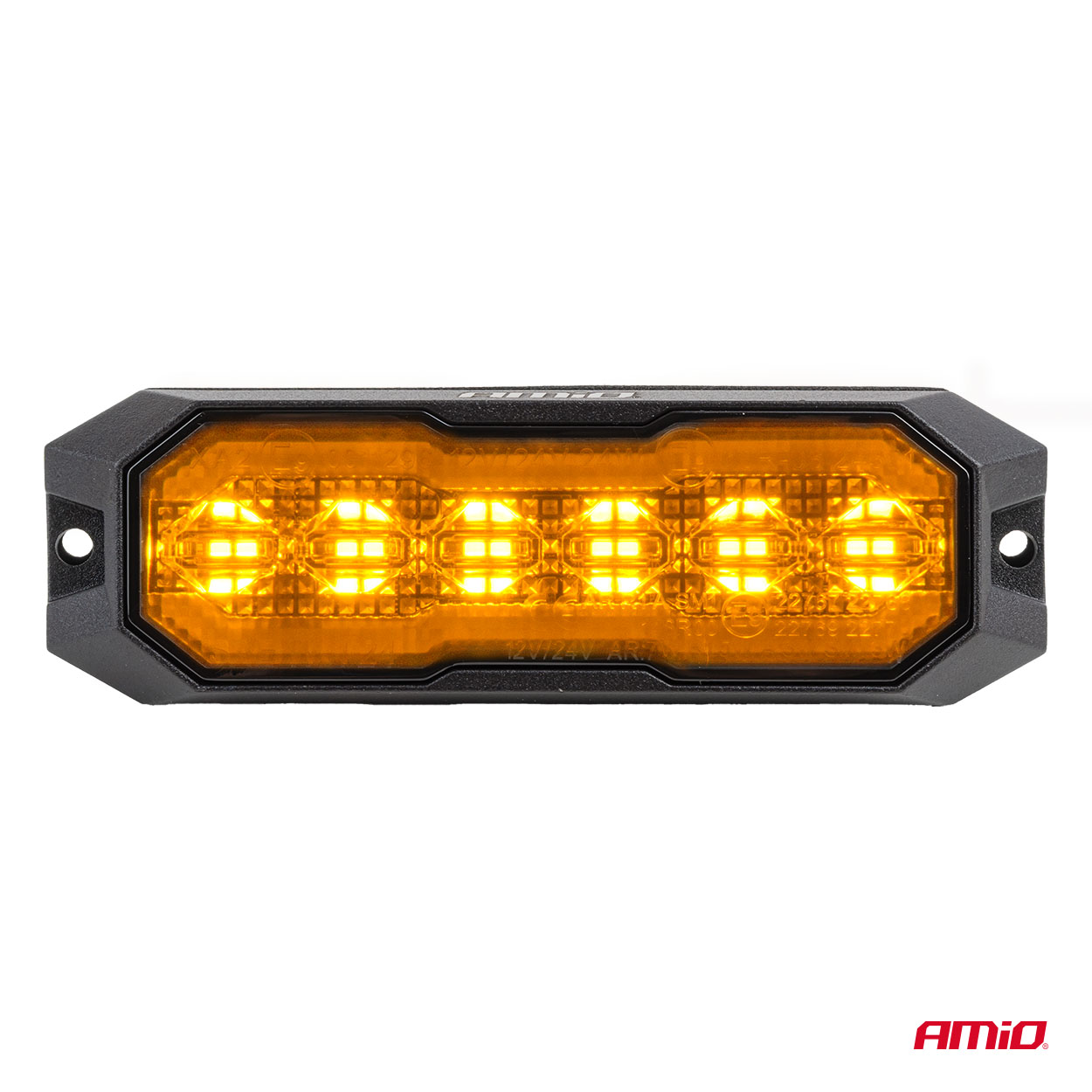Lampa ostrzegawcza obrysowa pomarańczowa z funkcją świateł pozycyjnych czerwonych LED R65 R148 12 V 24 V 24 W — ujęcie 3