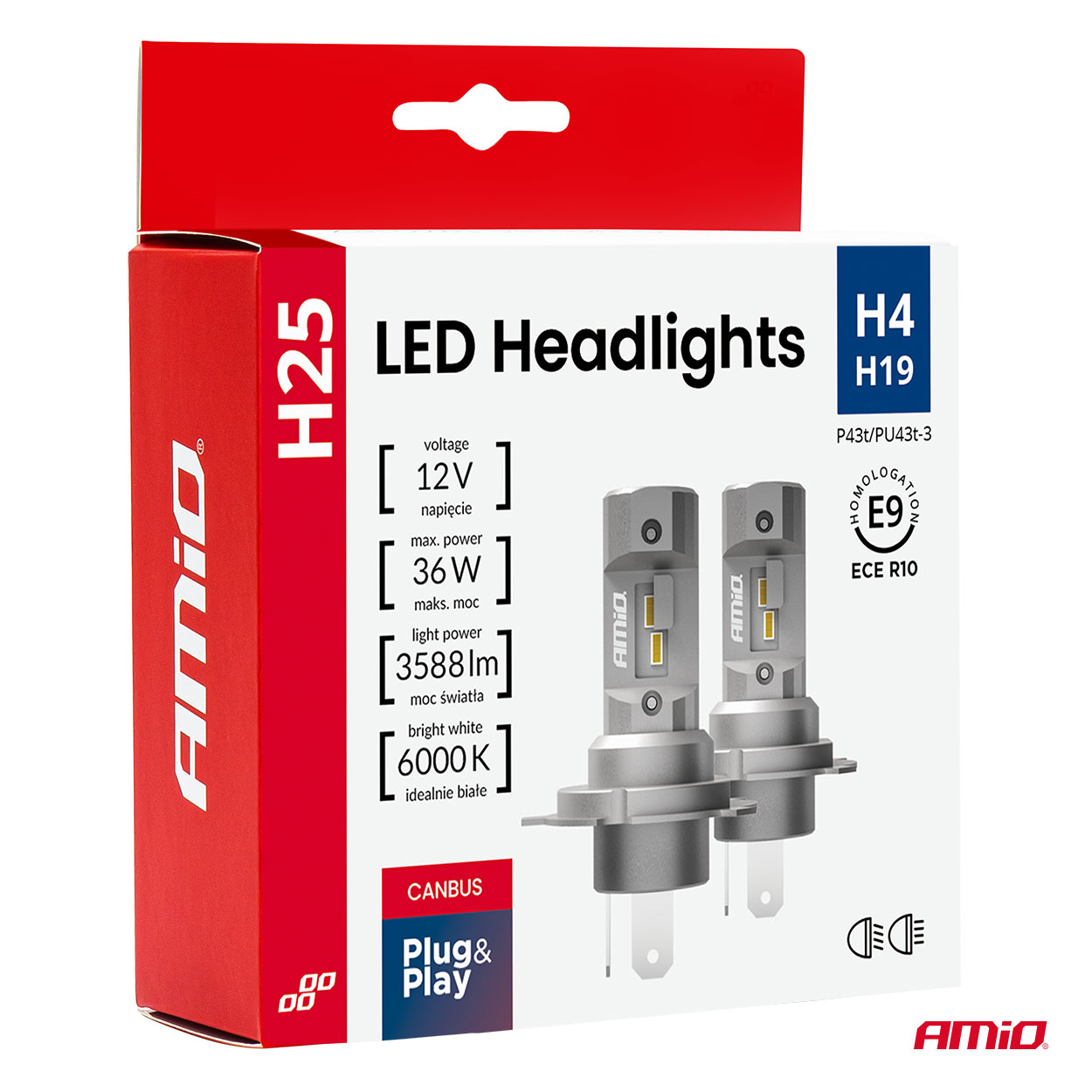 Żarówki samochodowe LED seria H25 CANBUS H4 H19 12 V 36 W — ujęcie 10