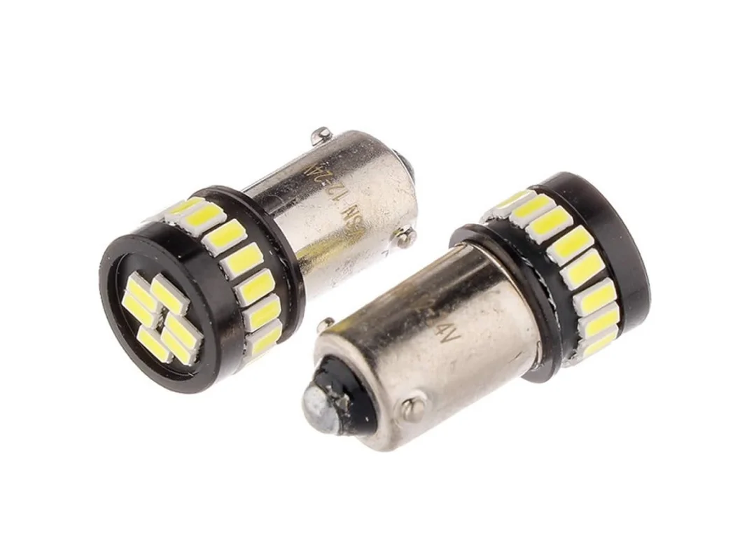 Żarówka H6W (BAX9S) 12/24V 24xSMD3014 LED CANBUS NONPOLAR biała (2szt.) — ujęcie 2