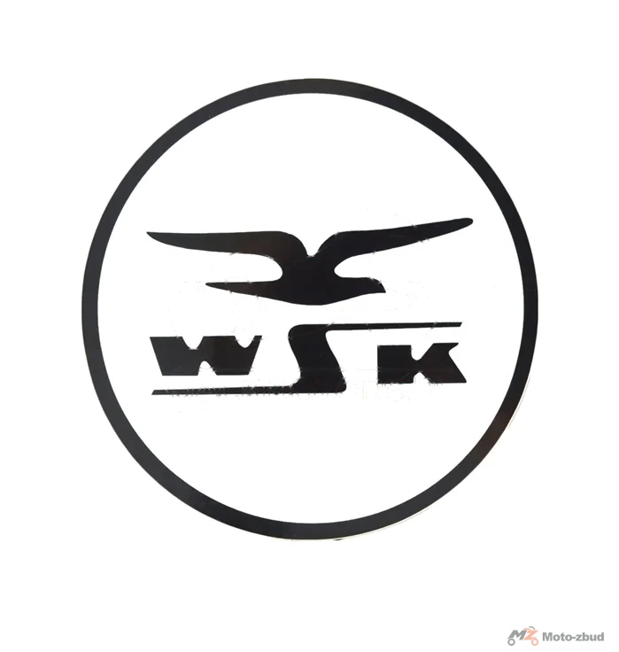 Naklejka WSK okrągła biel czerń PL