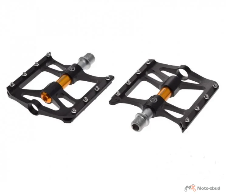 Pedał rowerowy aluminium platforma czarno-złote CNC 2szt