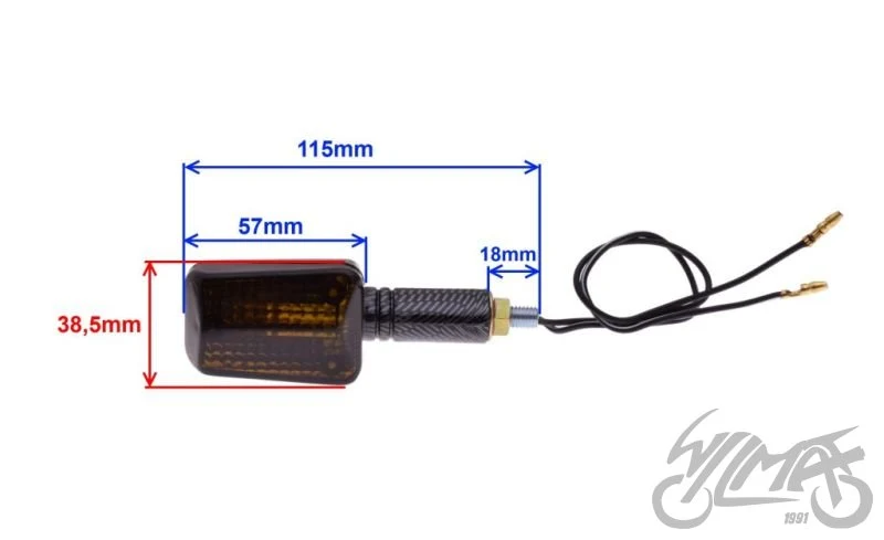 Kierunkowskaz mini carbon, ciemny, długi — AL12852 — ujęcie 2