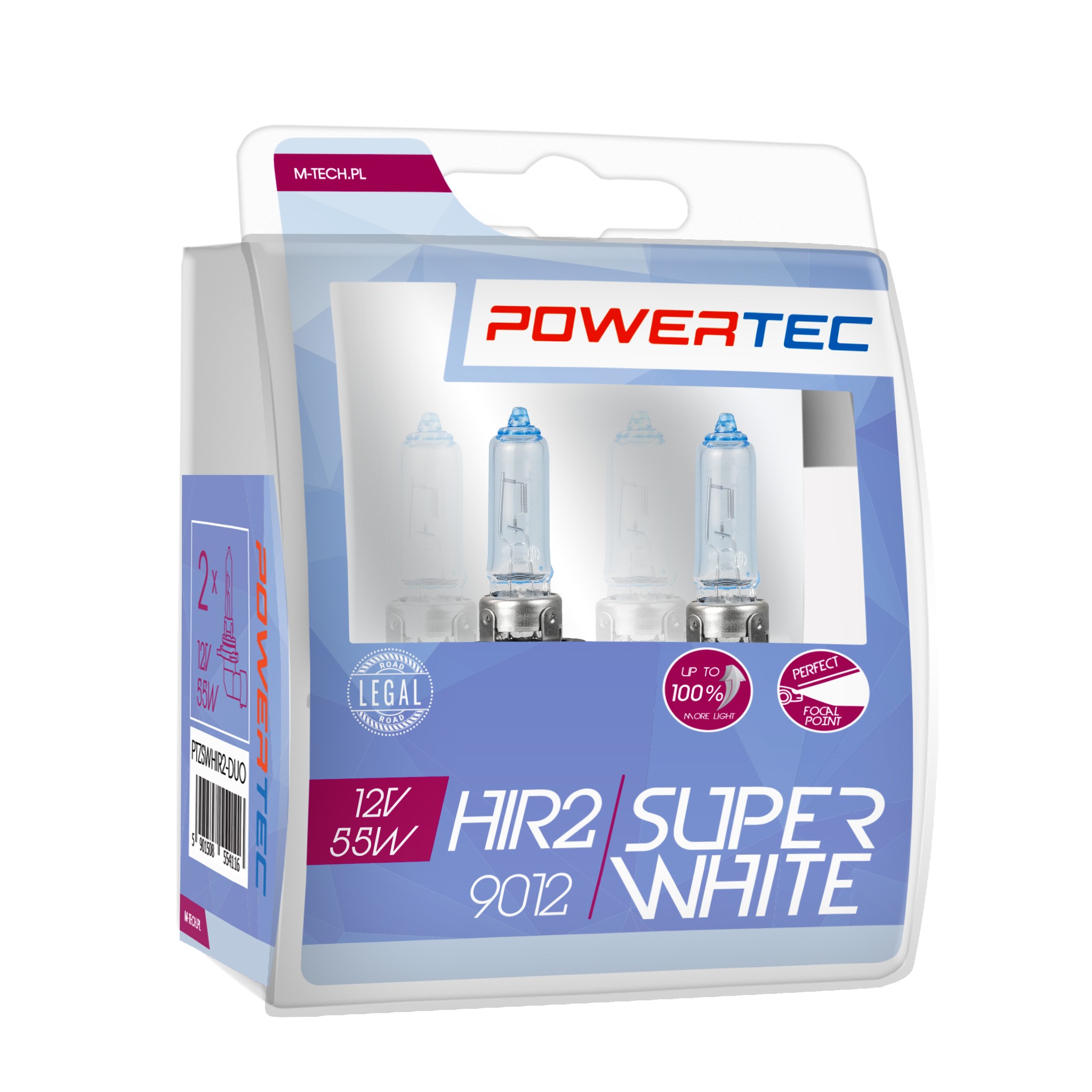 Żarówka halogenowa HIR2 12 V 55 W Super White DUO M-Tech PTZSWHIR2-DUO — ujęcie 3