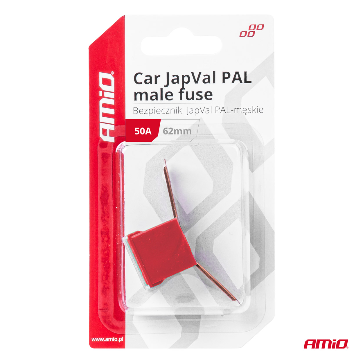 Bezpiecznik samochodowy JAPVAL PAL męski 62 mm 50A — ujęcie 3