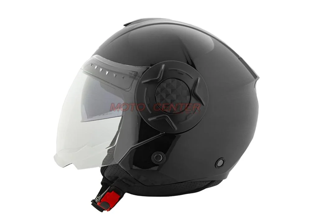 Kask motocyklowy otwarty z blendą City-Bike YA-665 czarny połysk rozmiar XS Homologacja ECE 22.06 — ujęcie 3