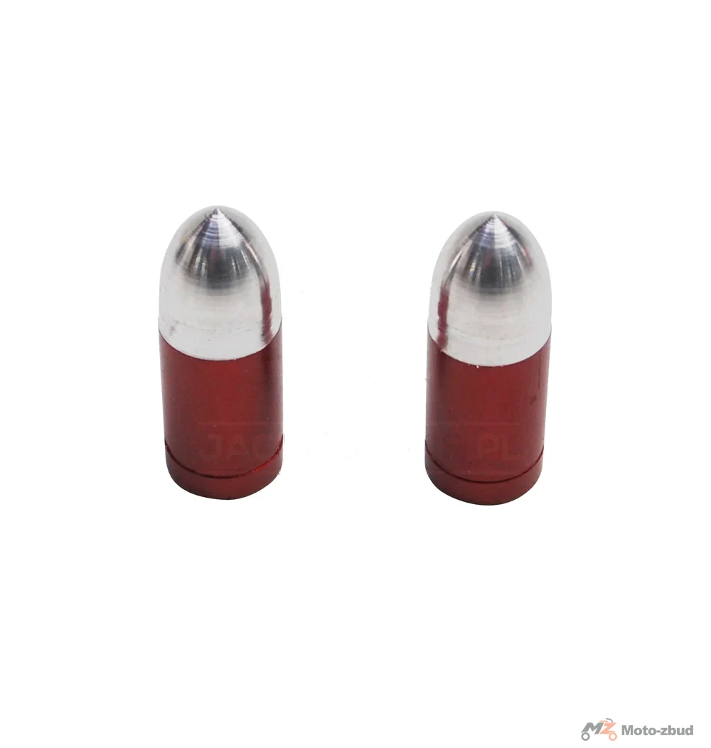 Nakrętka wentyla Replay pocisk aluminium czerwona 2szt