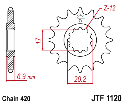 Napęd łańcuch zębatki DID + jt AM6 Yamaha Aprilia stary typ · 10/48, DID standard, 140 — ujęcie 2