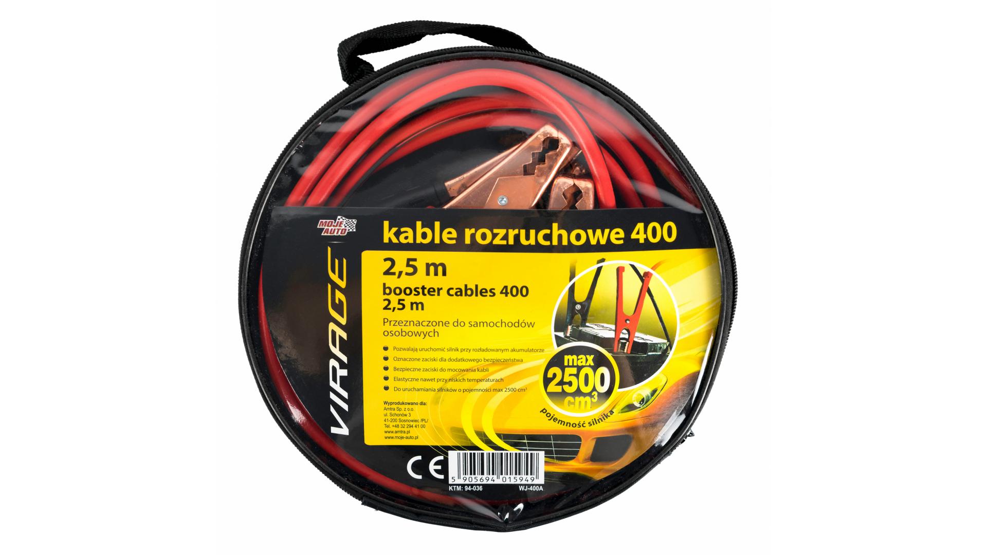 Kable Rozruchowe 400 2,5m MOJE AUTO 94-036