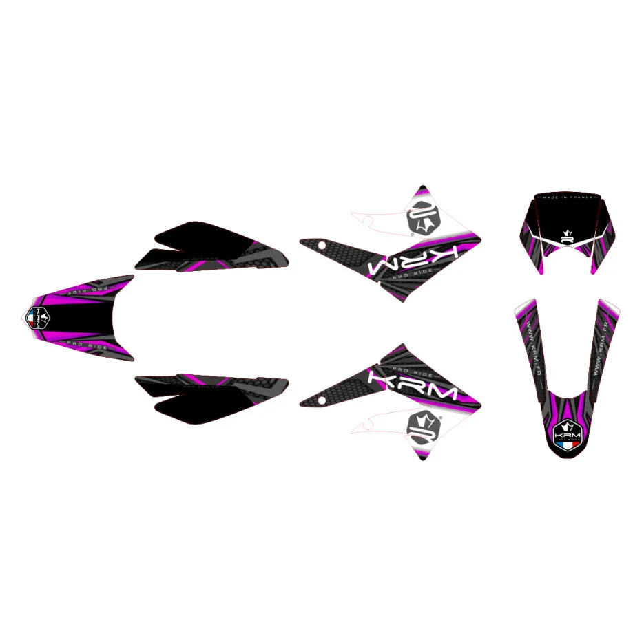 Naklejki / okleina KRM Pro Ride czarno fioletowa Derbi DRD x-treme / Gilera sm 2011-2017 r. kpl. — ujęcie 1