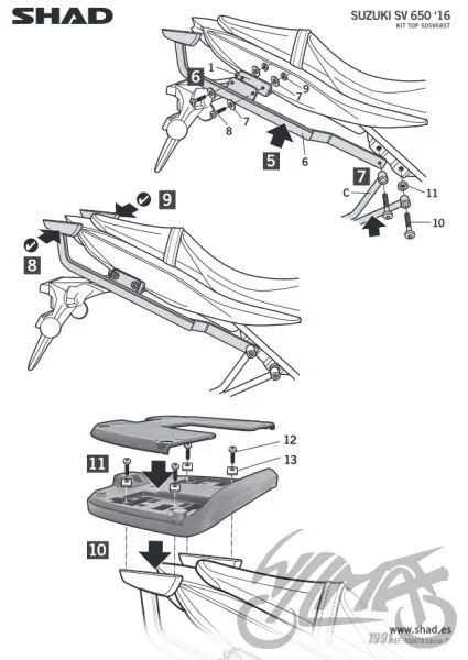 Stelaż kufra tył SHAD do Suzuki sv 650 sv 650 × 16 — ujęcie 3