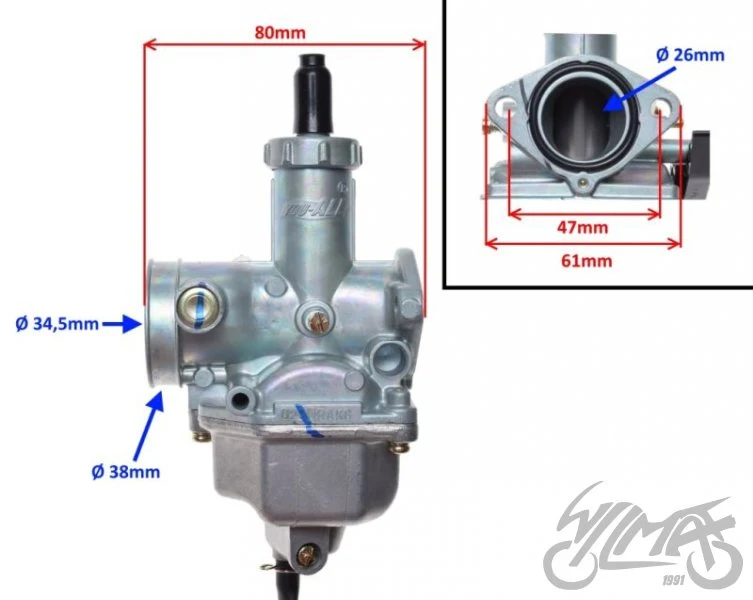 Gaźnik PZ26 do Junaka Zipp Romet 125 cm³ — ujęcie 2