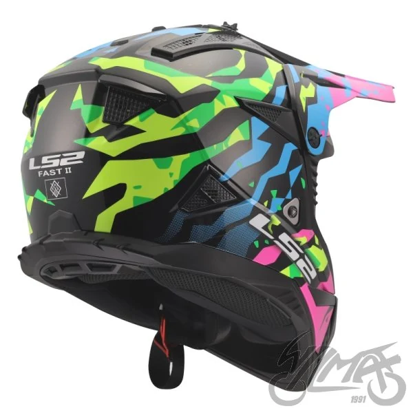 Kask LS2 MX708 Fast II Grotesk Blue Pink Green — L — ujęcie 5