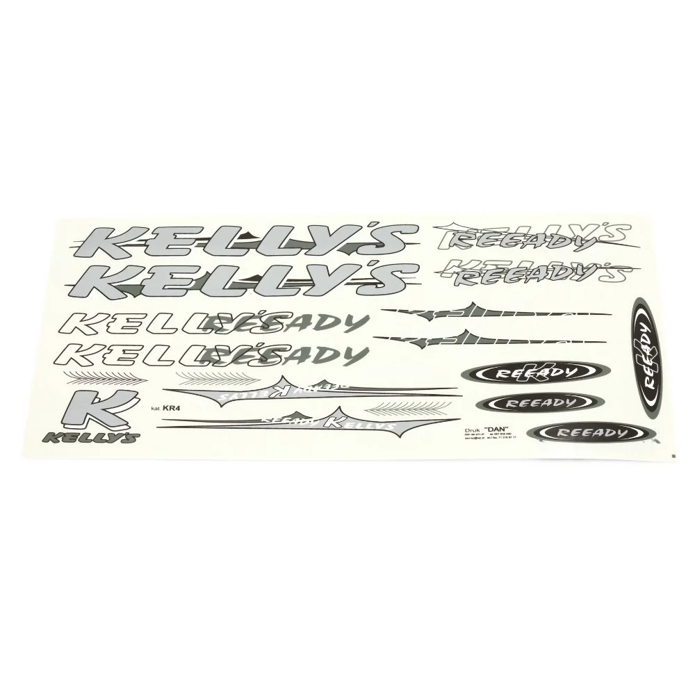 Kalkomania rowerowa kellys srebrna KR4