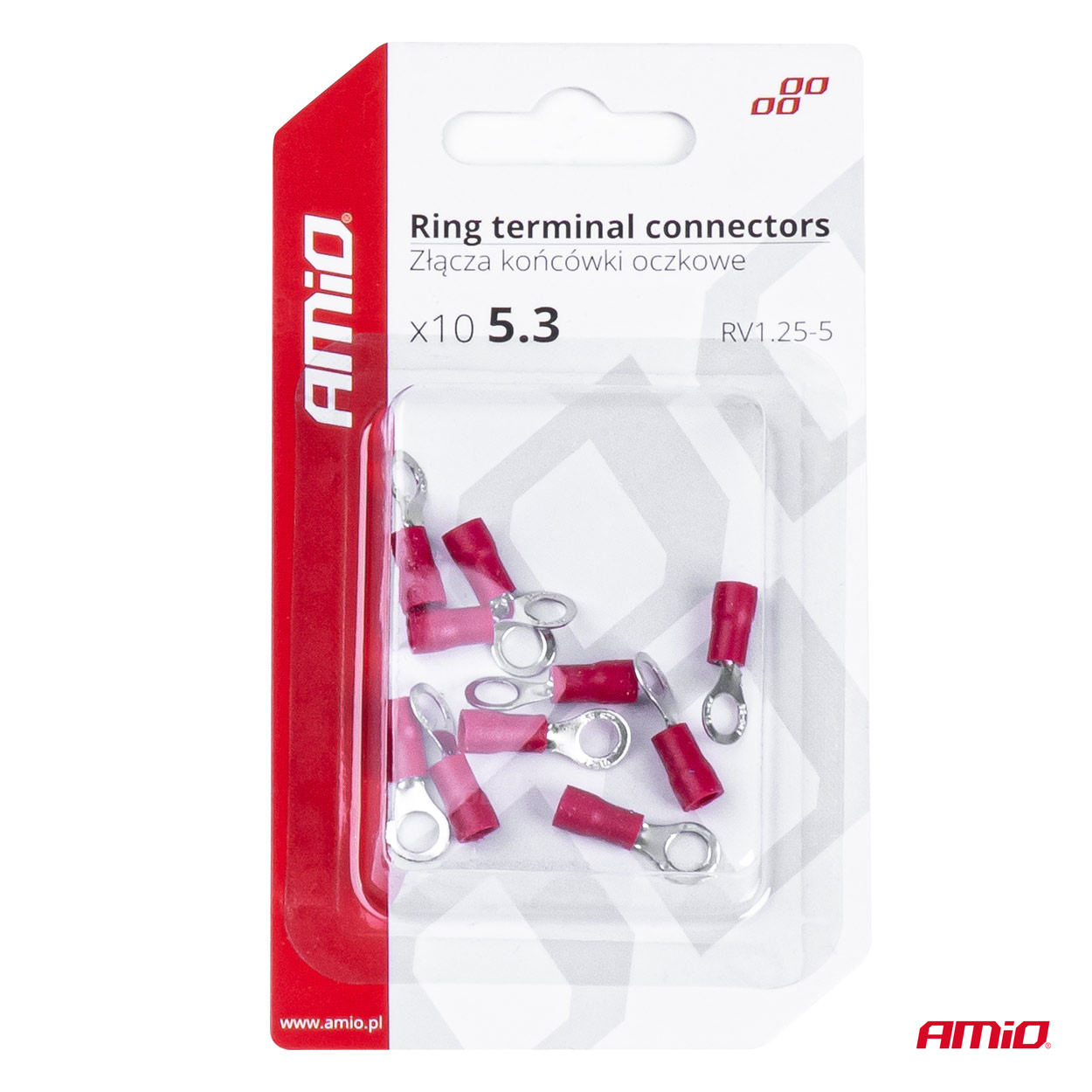 Konektory końcówki złączki oczkowe 5.3 mm 10szt — ujęcie 4