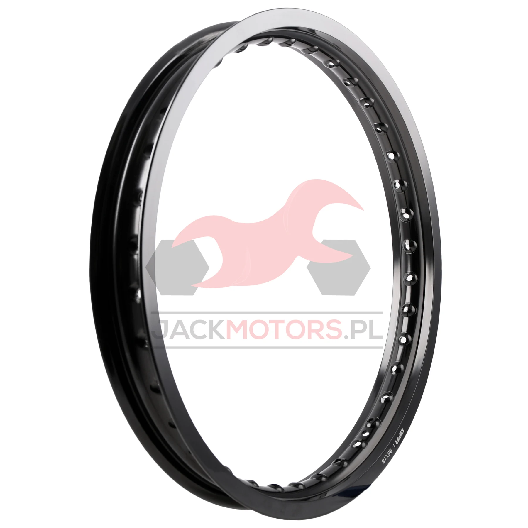 Obręcz koła MZ ETZ TS WSK 1,85 × 18 aluminiowa czarna DPR Classic — ujęcie 2