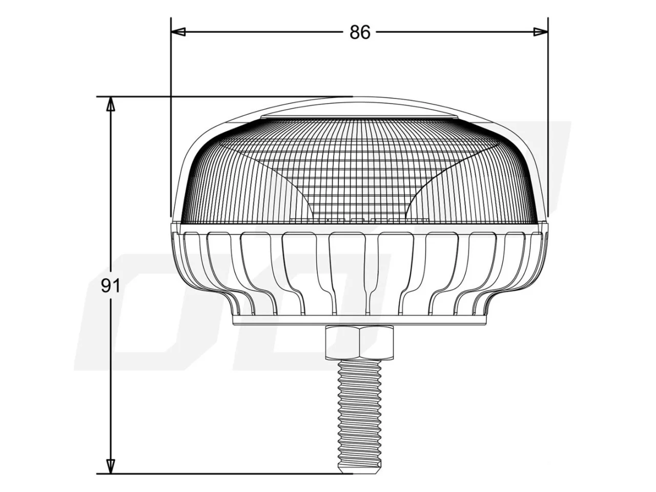 Lampa ostrzegawcza R65 R10 18LED 12/24V IP56 na śrubie — ujęcie 2