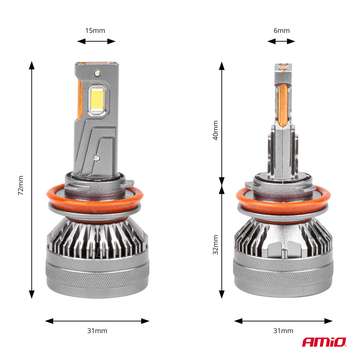 Żarówki samochodowe LED seria HP Full Canbus H8 H9 H11 H16 6500K — ujęcie 6