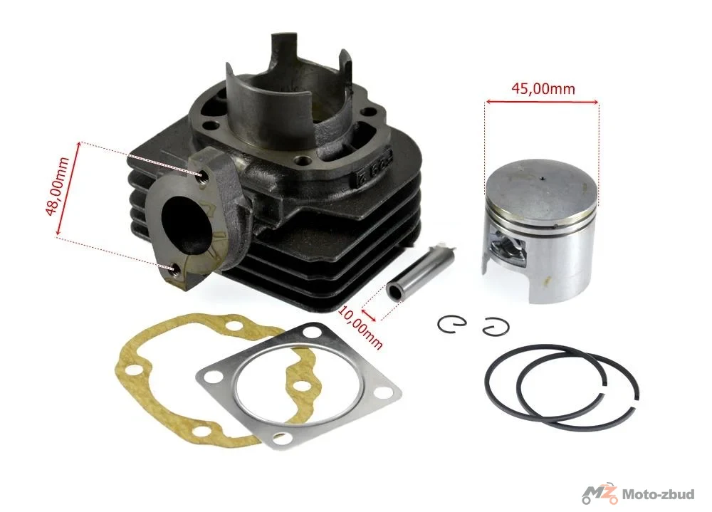 Cylinder 2T Moped91 70 cm³ 45,00 × 10 mm, skuter Suzuki Address AC — ujęcie 3
