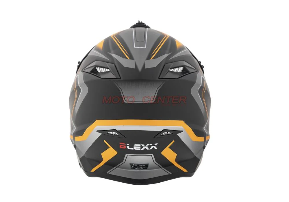 Kask crossowy BLEXX YS-217 czarny mat/grafit/pomarańczowy M Homologacja ECE R22.06 — ujęcie 6