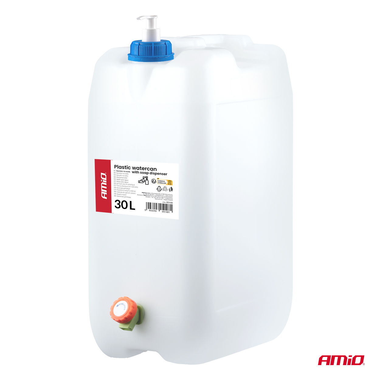 Kanister zbiornik plastikowy na wodę z kranem 10L AMIO-03202 — ujęcie 6