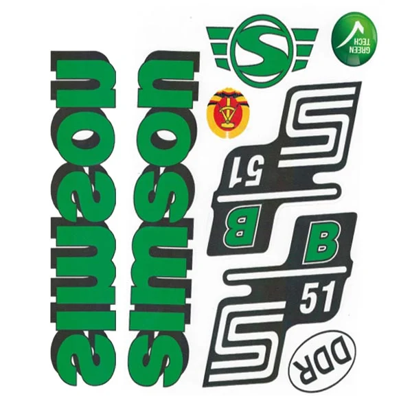 Naklejka Simson S51B zielona kpl. WGR — ujęcie 2