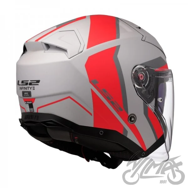 Kask LS2 OF603 Infinity II Focus M.Grey Red — rozmiar L — ujęcie 4