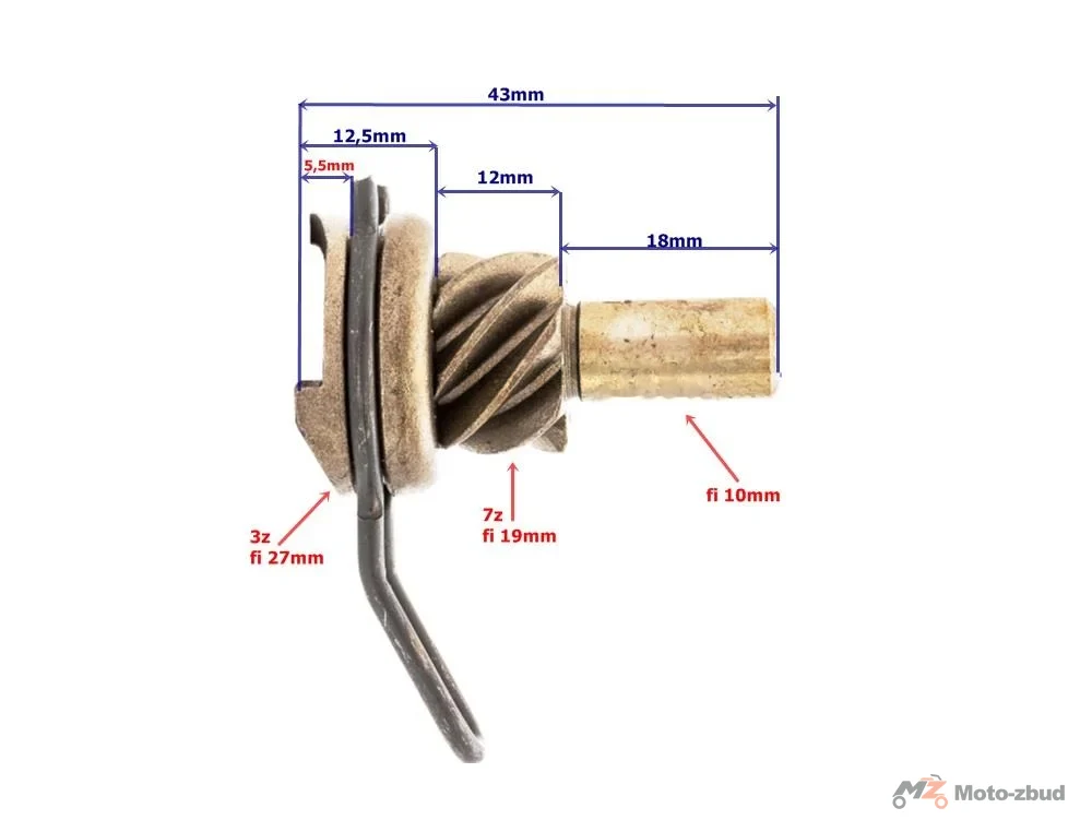 Zębatka pośrednia startera nożnego 50 cm³ skuter 4T Honda DIO 7Z (dł.45 mm) — ujęcie 2
