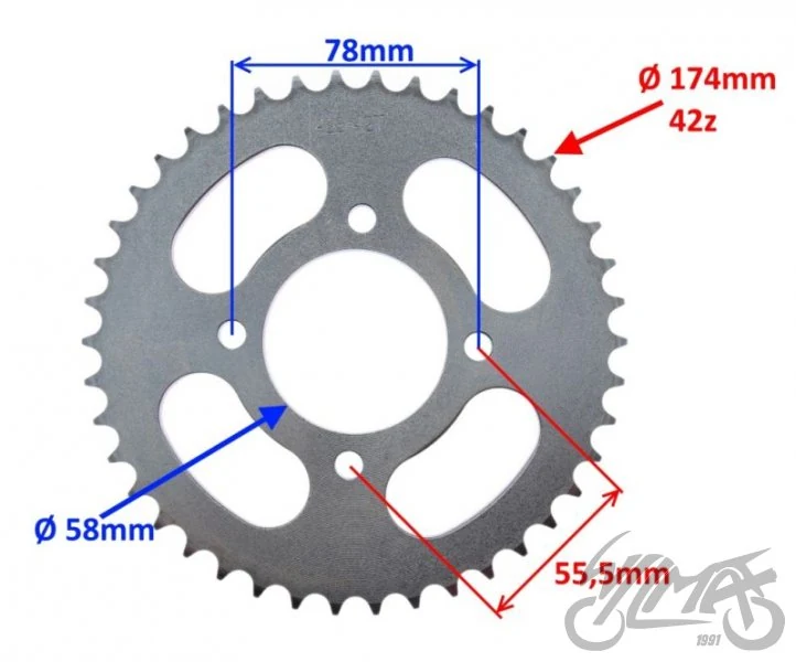 Zębatka tył 42z 428 do Suzuki GN125 — ujęcie 2