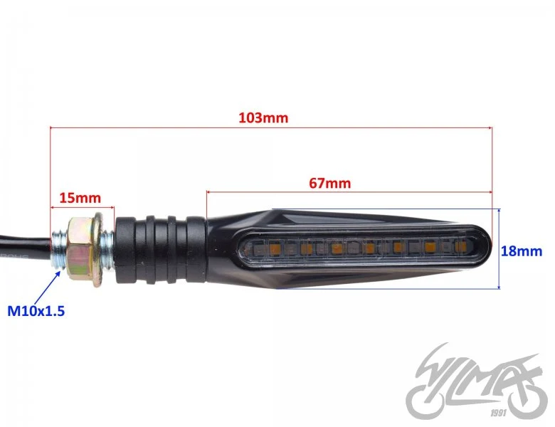 Tylne kierunkowskazy sekwencyjne LED do ATV/UTV, bez homologacji — komplet AM14671B — ujęcie 2