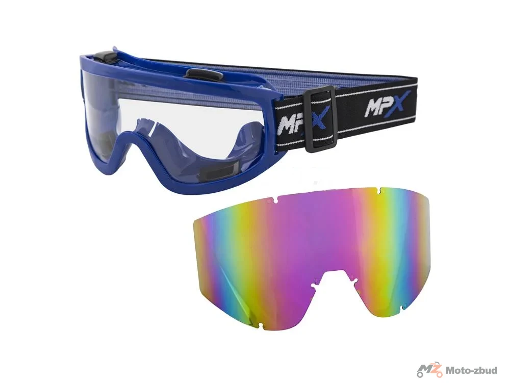 Gogle Cross MPX 889 niebieskie szybka przezroczysta + szybka reflex