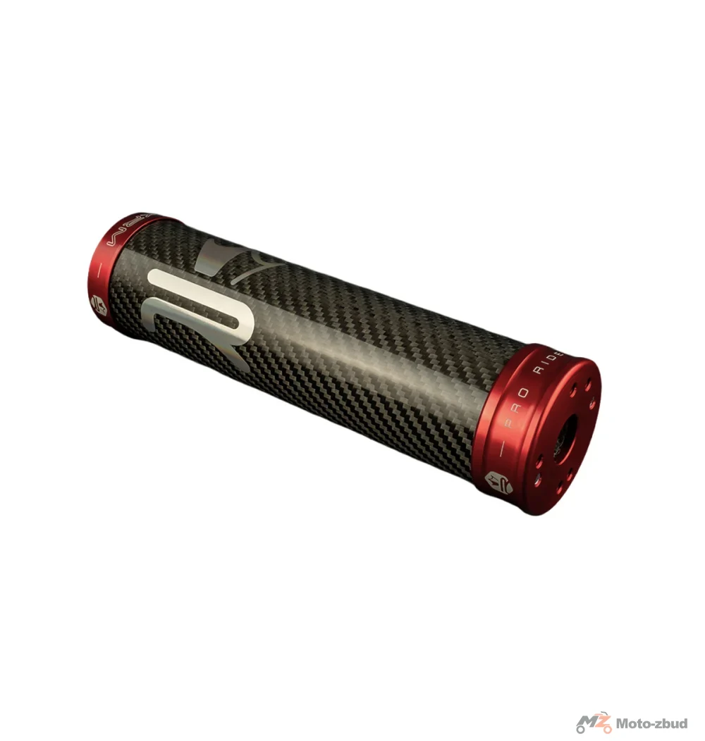 Końcówka wydechu KRM Pro Ride carbon czerwona 70-90 cm³ — ujęcie 2