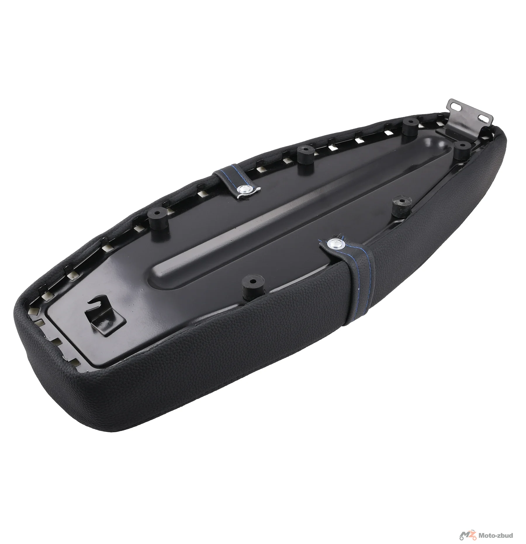 Siedzenie Simson S50 S51 S70 tuning pikowane diamond czarne + niebiesko / czarne szwy DPR Performance — ujęcie 5