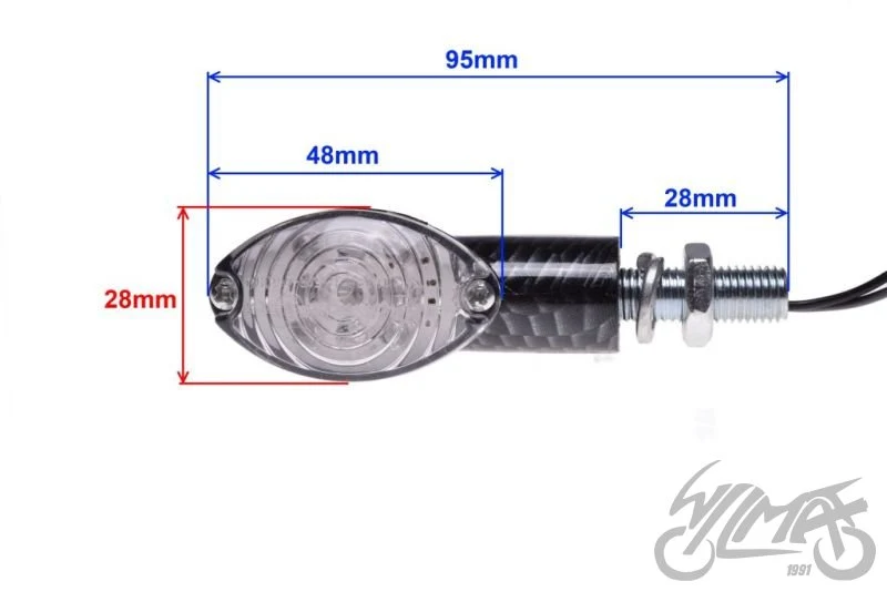 Kierunkowskazy LED carbon, biały klosz 12 V 1 W — para AM13271 — ujęcie 4